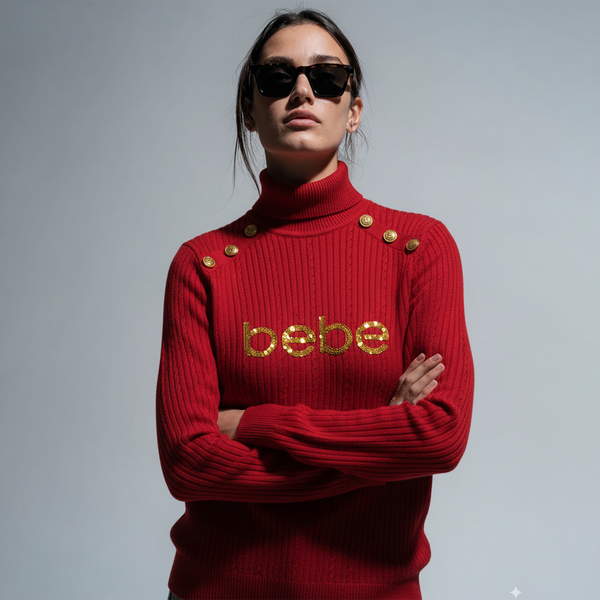 Branded Sequin embroidered knitted sweater